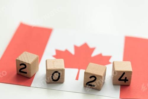 Preview: White to Canada Flag for New Years 2024