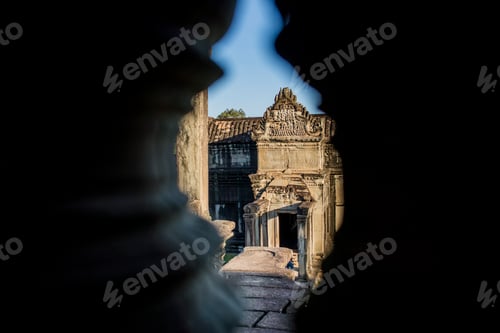 Preview: Window view of temple, Angkor Wat, Cambodia