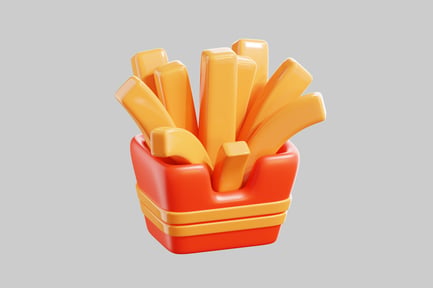 Preview: Cartoon french fries bucket set