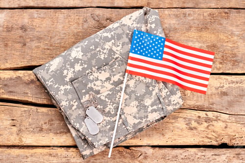 Preview: Camouflage pants and american flag