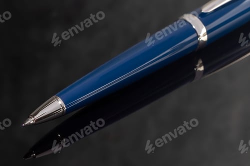 Preview: A signature fountain pen on a gray marble background. Gift set. Office decor.