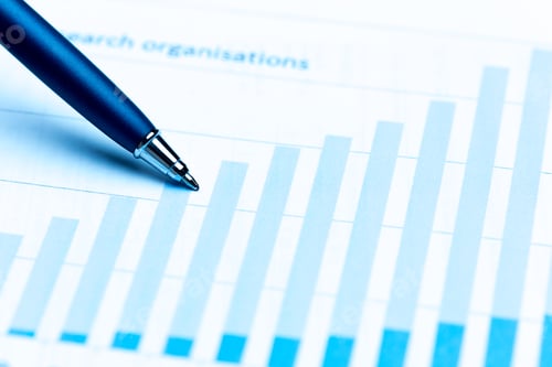 Preview: Business charts and pen