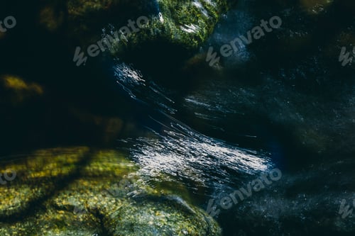 Preview: Close up of fast flowing river water, North Fork Snoqualmie River, near North Bend, Washington