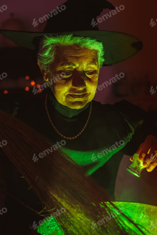 Preview: senior woman celebrating halloween