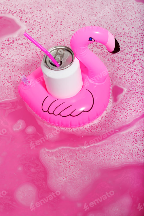 Preview: Inflatable flamingos with white can