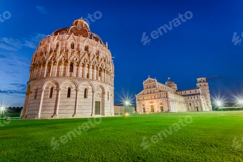 Preview: Ancient monuments in Pisa at sunset