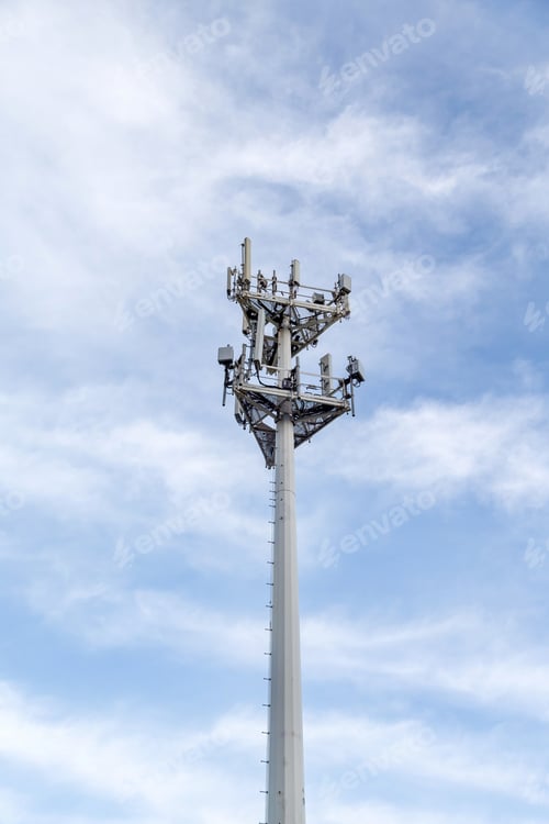 Preview: Telecommunication tower, 4G and 5G radio network telecommunication equipment
