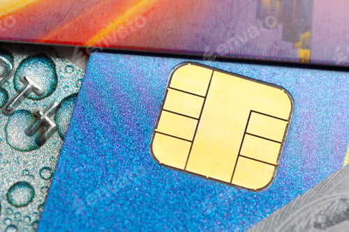 Preview: Different types of SIM cards are shown on a table with various backgrounds and colors