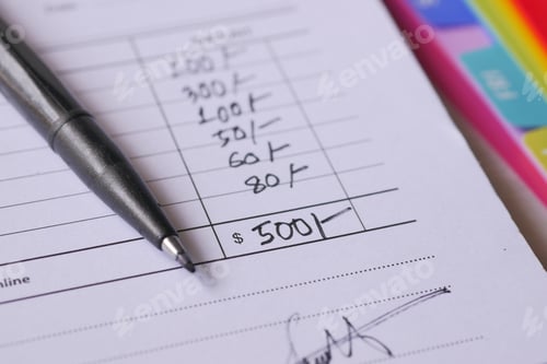 Preview: A man writes payment due in a paper form