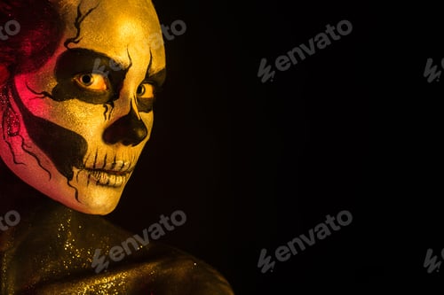 Preview: Pretty girl with skeleton makeup