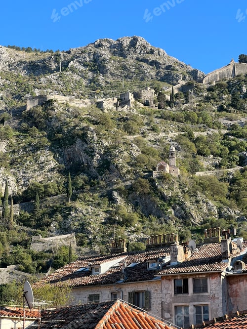 Preview: Medieval fortress of St. John on the mountain. Kotor, Montenegro
