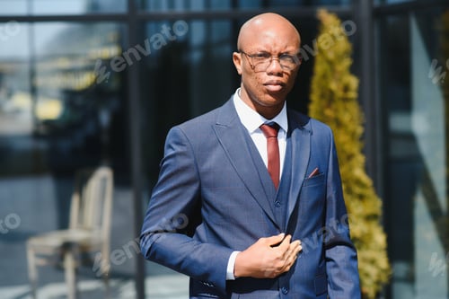 Preview: Confident african american businessman outdoor