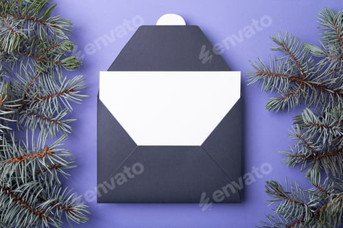 Preview: Photography from above of gift certificate.Blank invintation with negative space.