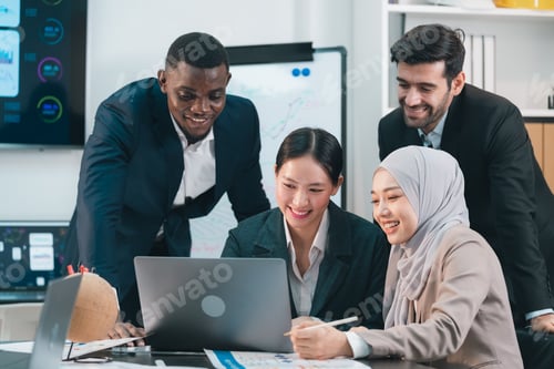 Preview: Professionals Collaborates Group, Business Team Engages in Strategic Brainstorming Discussion