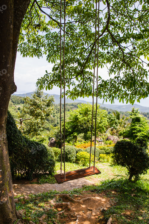 Preview: Wooden swing in the tropical forest Koh Samui island, Thailand