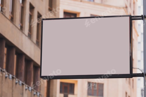 Visualização: Maquete de tabuleta modelo de loja de rua - espaço de cópia e espaço vazio para publicidade