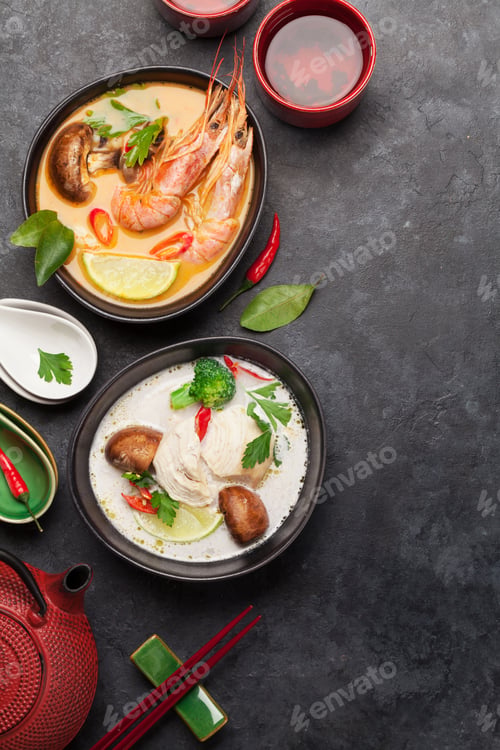 Preview: Tom Yum and Tom Kha traditional Thai soups