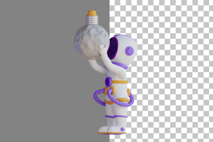 Preview: Astronaut With Moonlight 3D Illustration