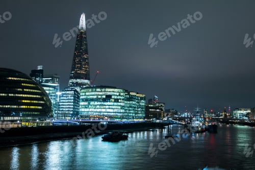 Preview: City of London financial district at night