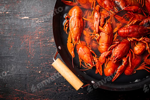 Preview: Crayfish are boiled in a saucepan.