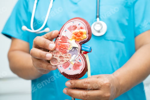 Preview: Kidney disease, Chronic kidney disease ckd, Doctor hold model to study and treat in hospital.