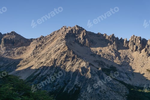Preview: View of top of mountain with a blue sky
