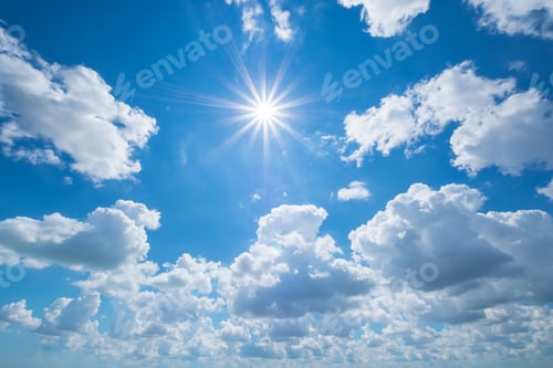Preview: White Clouds Floating in a Brilliant Blue Sky