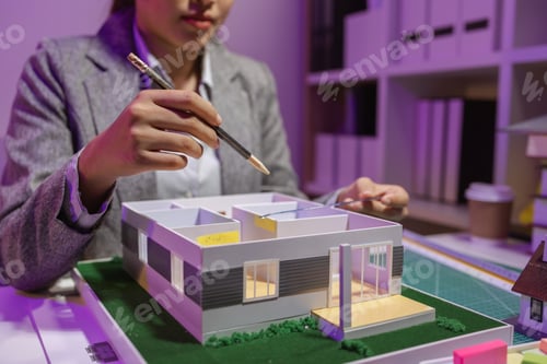 Preview: a passionate female architect works in her private office