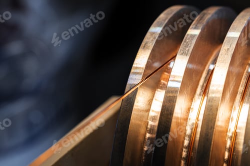 Preview: Production of cable wire at cable factory close up