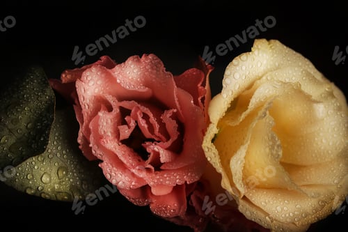 Preview: Wet Flowers At Night Background Image