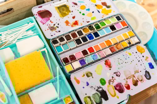 Preview: Watercolor painting palette and art workshop supplies