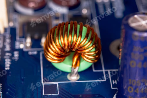 Preview: Inductor copper coils on the circuit board