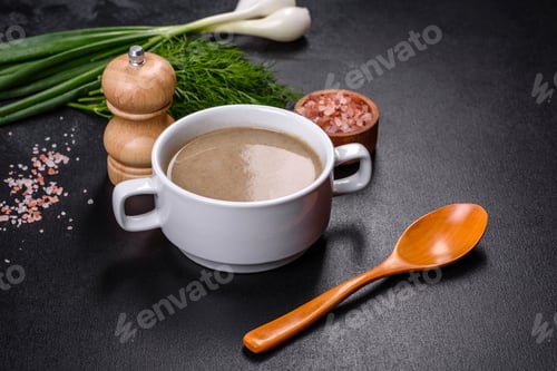 Preview: A delicious fresh, thick soup of mushroom puree