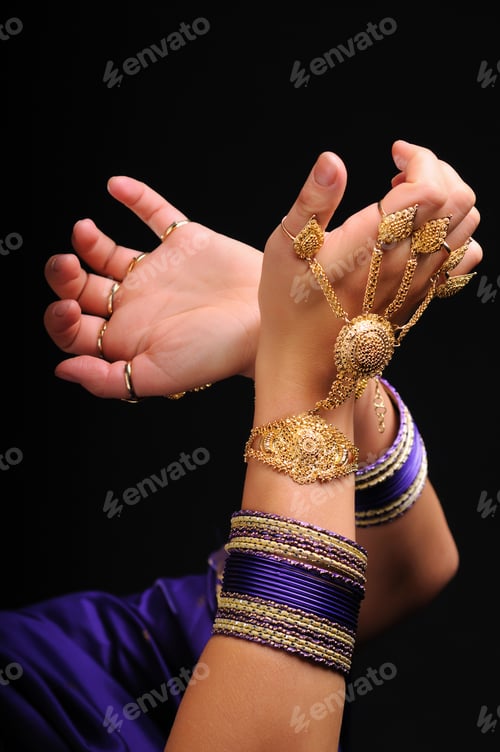 Preview: Female hands in movement of national indian dance