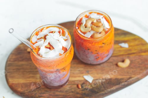 Preview: Orange and purple vegan smoothie