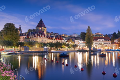 Preview: Lausanne, Switzerland from the Ouchy Promenade on Lake Leman