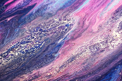 Preview: Abstract acrylic liquid painting texture shine golden toned.