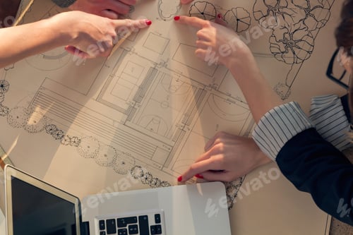 Preview: Team Made Of Young Architects In The Sunny Office.