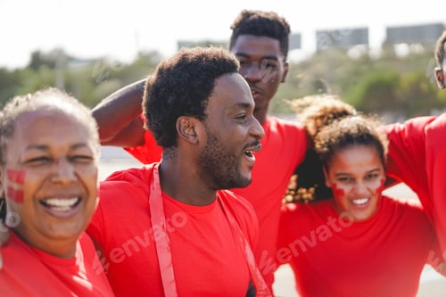 Preview: African red sport fans screaming while supporting their team