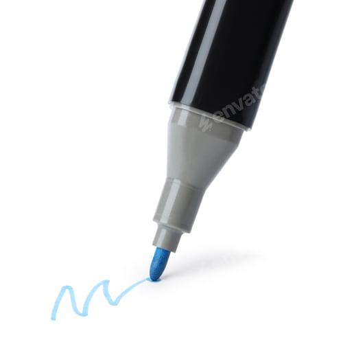 Preview: Color marker and doodle isolated on white