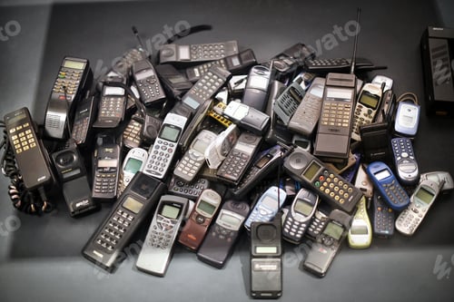 Preview: Stack of old mobile phones