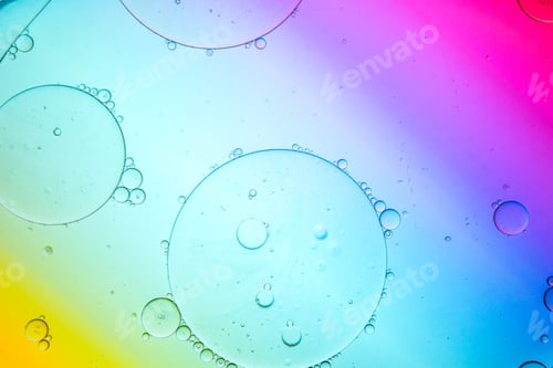 Preview: Abstract oil drops on multicolored background