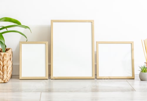 Preview: Wooden frame for photos mockup