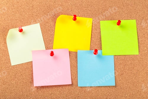 Preview: The cork board with blank notes