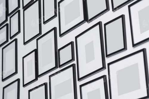 Preview: Blank picture frames set on the wall