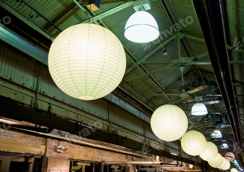 Preview: 49455,Lanterns in an Industrial Building
