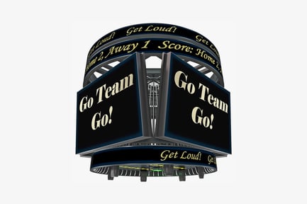 Preview: Circular scoreboard display with team slogans