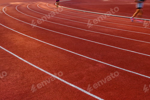 Preview: Movement foot and leg of athletes in the running track