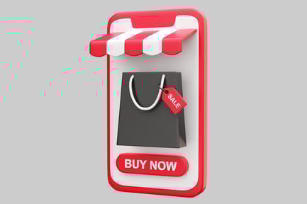 Visualização: Loja online em smartphone