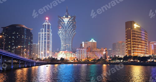 Preview: Nam Van Lake Macau- 22 January 2019: Timelapse of Macau city skyline at night
